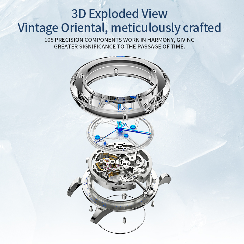 Skeleton Mechanical Watch - Jam Tangan Mekanis Pria Baru yang