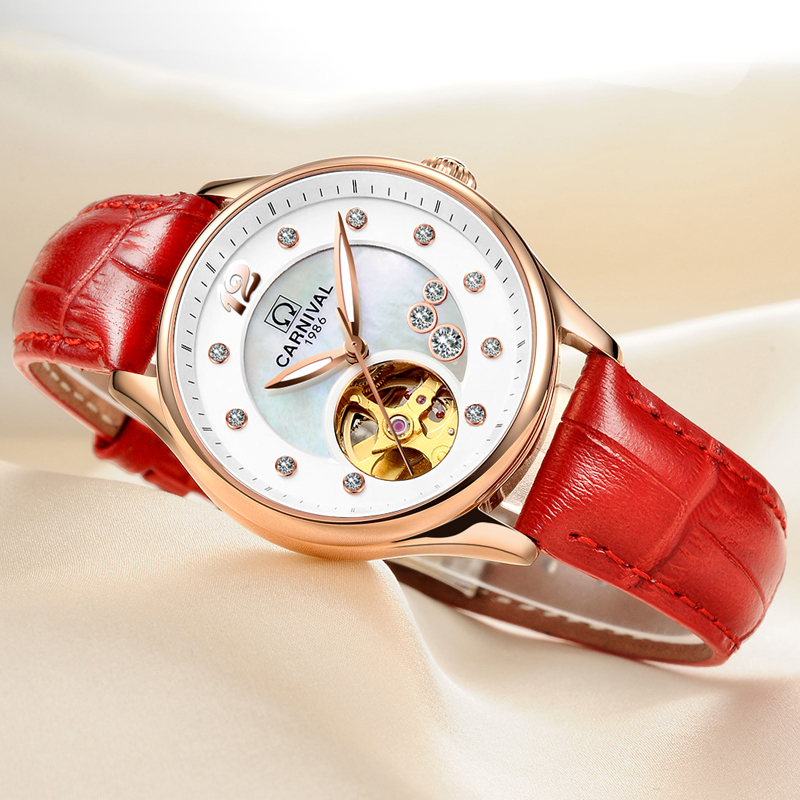 Skeleton Mechanical Watch - Jam Tangan Wanita Mewah Karnaval Swiss
