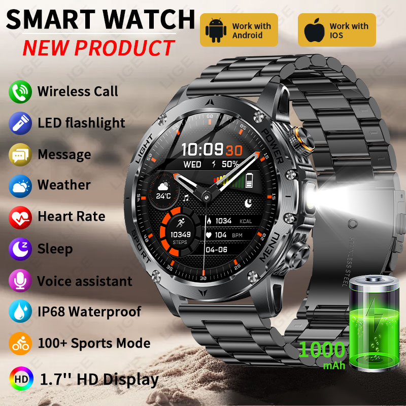 Smartwatch Running Watches For Men - Jam Tangan Pintar Baterai 1000MAh Baru