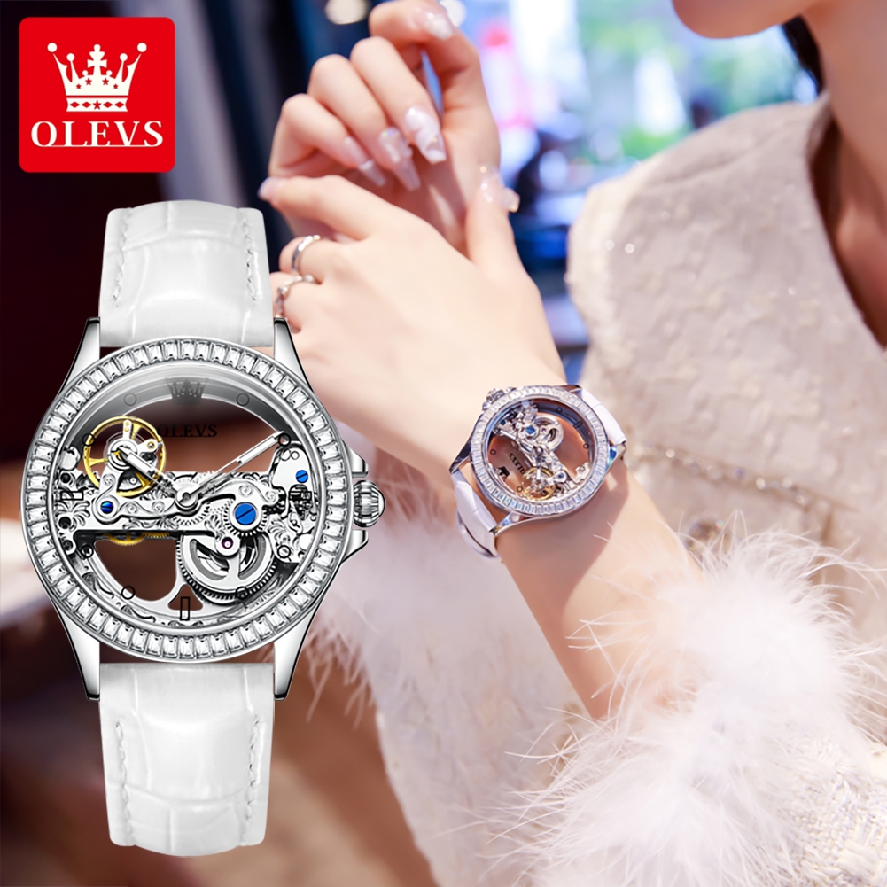 OLEVS Jam Tangan Pasangan Jam  - Skeleton Mechanical Watch ulasan dan harga