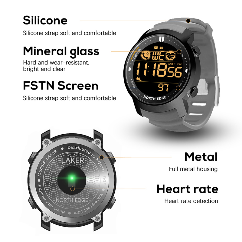 NORTH EDGE Jam Tangan Pintar M - Smartwatch Running Watches For Men ulasan dan harga