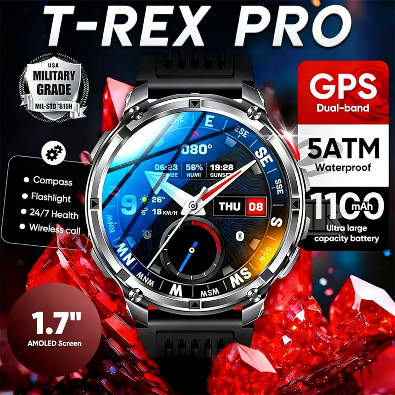 Jam Tangan Pintar Militer Luar - Smartwatch Running Watches For Men ulasan dan harga