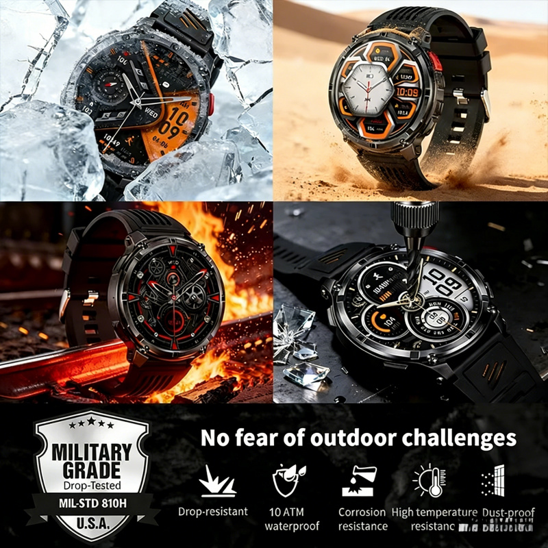 Jam Tangan Pintar Militer Luar - Smartwatch Running Watches For Men ulasan dan harga