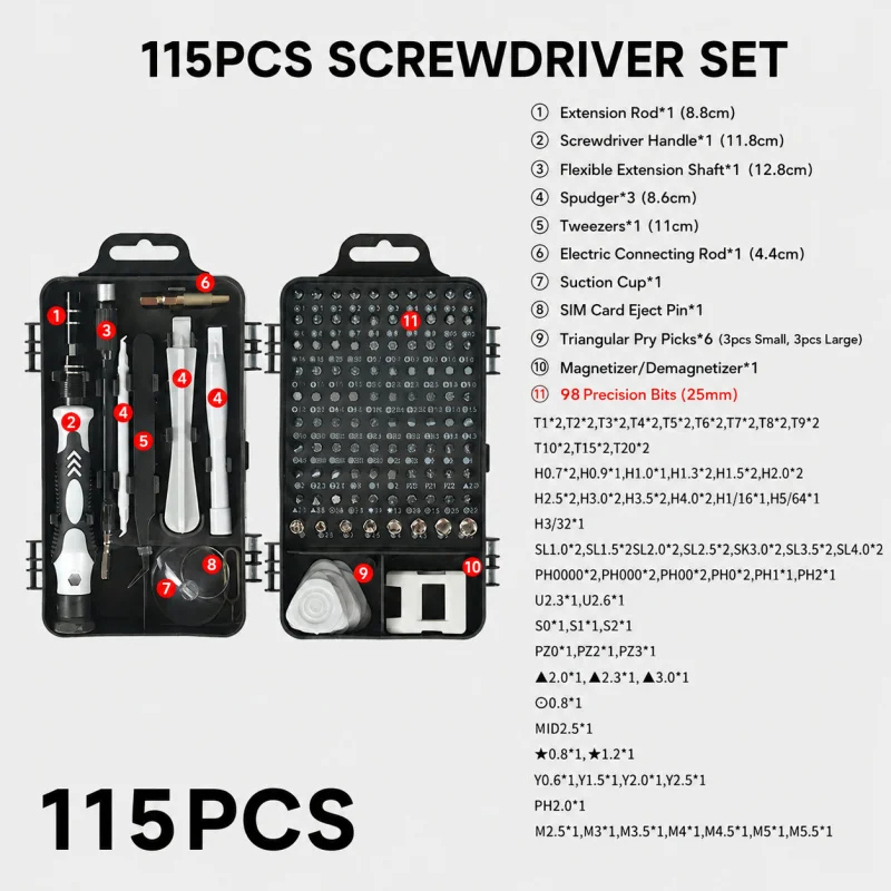 Set Obeng Magnetik Portabel 11 - Watch Tool Repair Kit ulasan dan harga