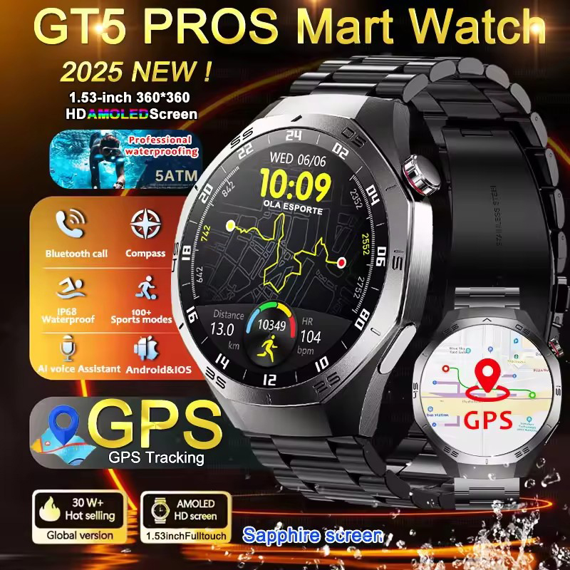 Jam Tangan Pintar GPS Bulat Ta - Smartwatch Watches Best Gift For Men ulasan dan harga