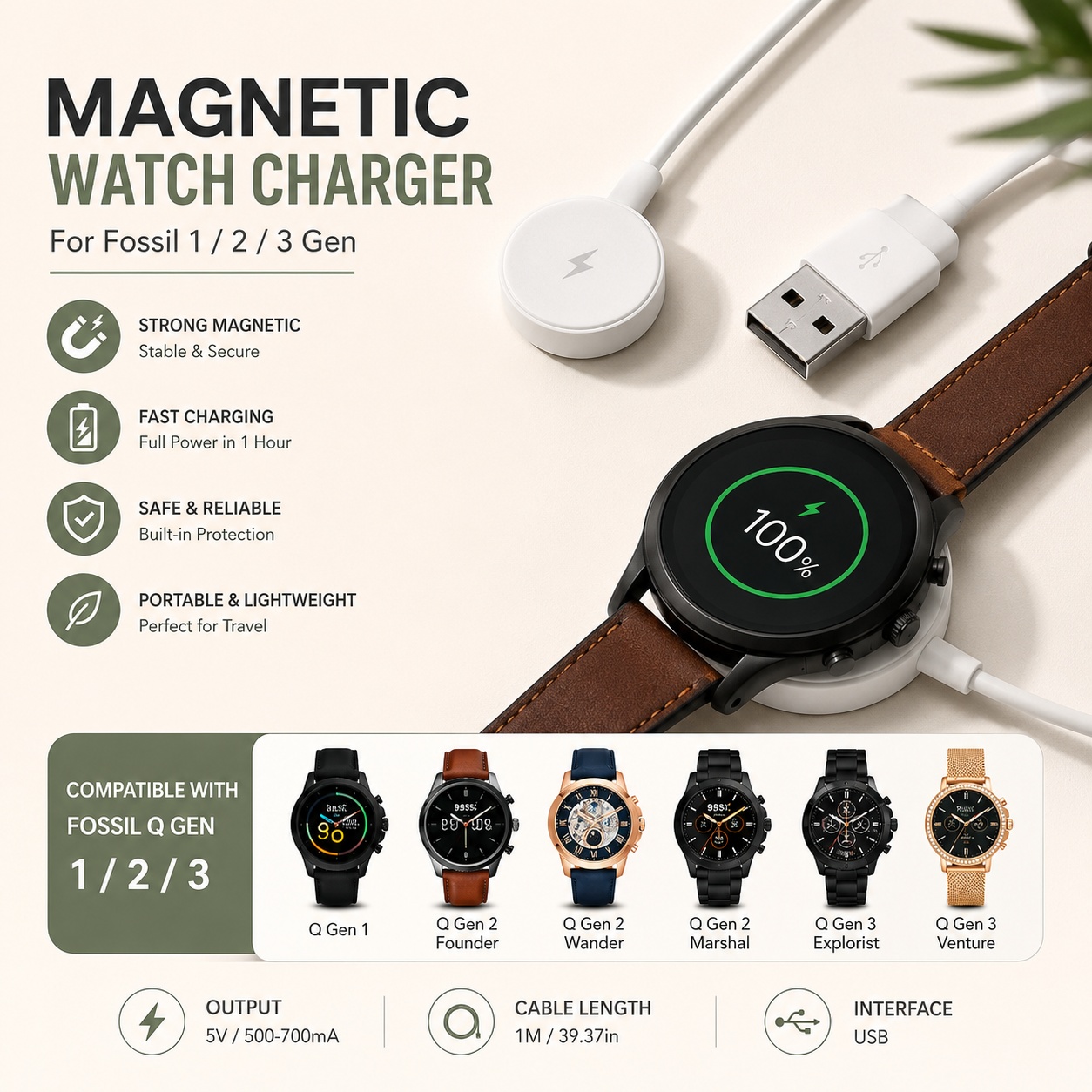 Adaptor Pengisi Daya Jam Tanga - Fossil Watches Smartwatch Charger ulasan dan harga