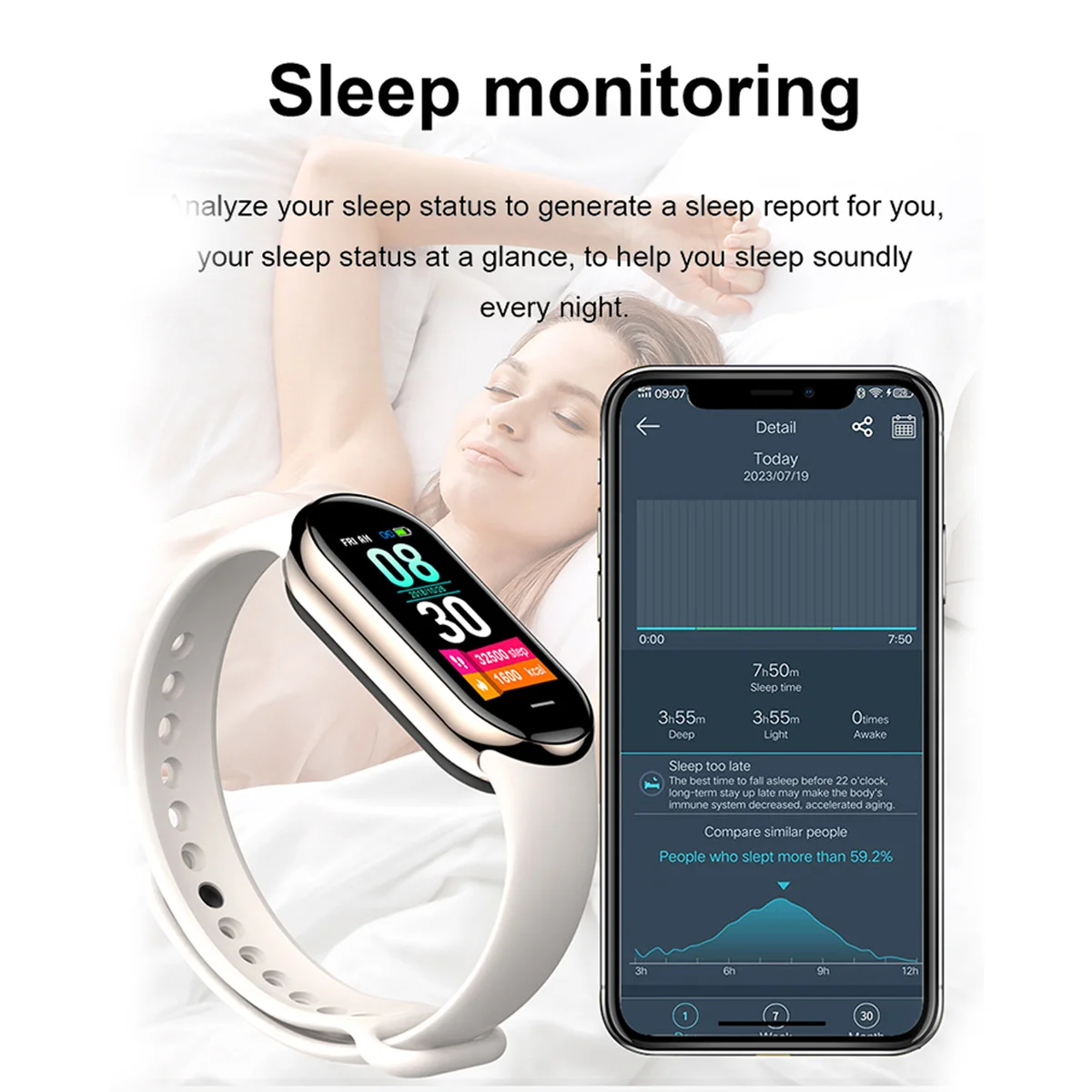 Jam Tangan Pintar M8 Band Keci - Smartwatch New Watches 2025 ulasan dan harga